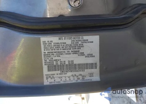 2003 Mercury Grand Marquis Gs из США, поврежденный, VIN 2MEFM74W23X624103